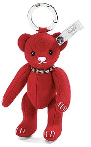Steiff Red Felt Teddy Bear Keyring EAN 036132