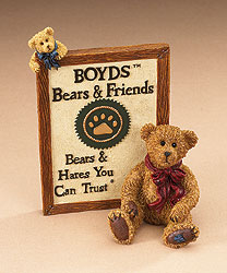 Malcolm with Friend - Boyds resin sign 2298