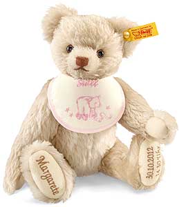Steiff Personalised Birth Teddy Bear - Pink With Gift Box 001758