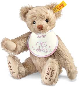 Steiff Personalised Birth Teddy Bear - Pink With Gift Box 001765