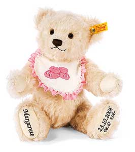 Personalised Birth Teddy Bear in pink by Steiff 001949