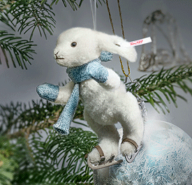 Steiff Rabbit Ice Skater Ornament 007149