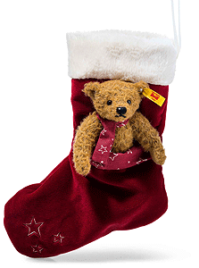 Steiff Teddy Bear With Christmas Stocking with FREE Gift Box 026751