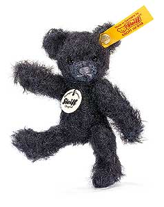 Black Mohair Mini Teddy Bear by Steiff 039621