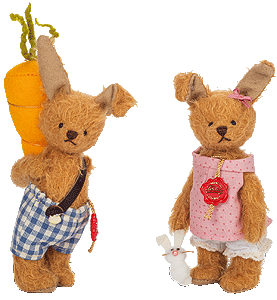 Teddy Hermann Rabbit Boy and Girl Set 101147-30