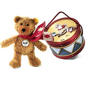 CHARLY Dandling Teddy Bear in Drum Box by Steiff 113246