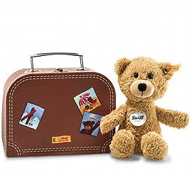 Steiff Sunny Beige Teddy Bear in Brown Suitcase 113390