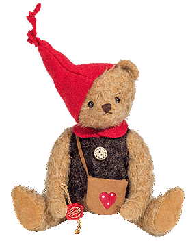 Teddy Hermann Forest Gnome Bear Red 117377