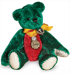 Teddy Hermann Green Red Miniature Bear 154440
