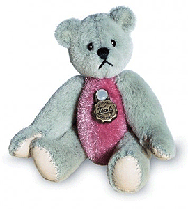 Teddy Hermann Grey and Pink Miniature 154488