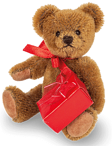 Teddy Hermann Miniature Lucky Bear With Gift 154747