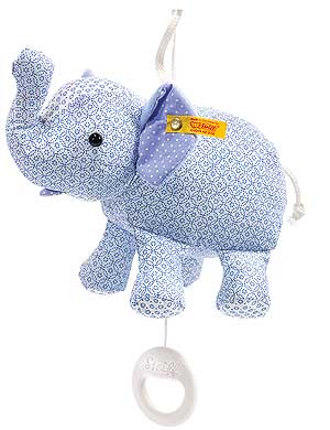 20cm Blue Little Circus Elephant Music Box by Steiff 235856