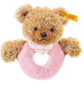 12cm Pink Sleep Well Bear Grip Toy by Steiff 237157