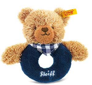 Steiff Sleep Well Bear Grip Toy - Dark Blue - 237256