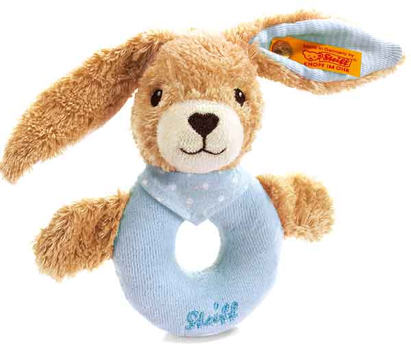 Steiff HOPPEL Blue Rabbit 12cm Grip Toy 237522