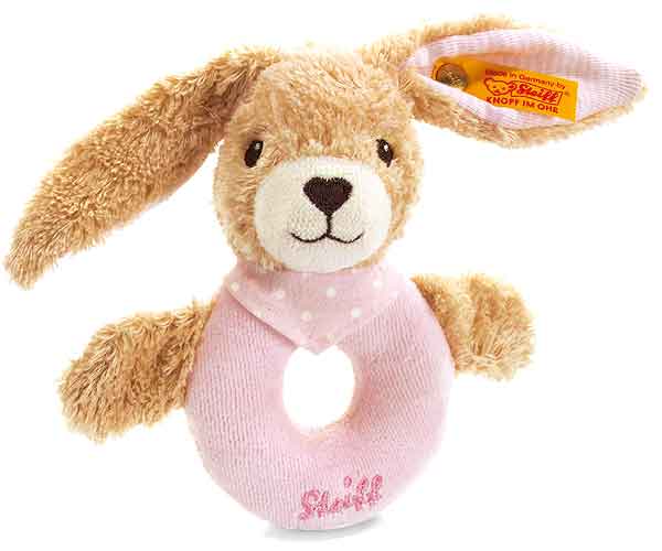 Steiff HOPPEL Pink Rabbit 12cm Grip Toy 237591