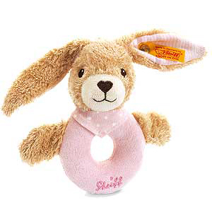 Steiff HOPPEL Pink Rabbit 12cm Grip Toy 237591