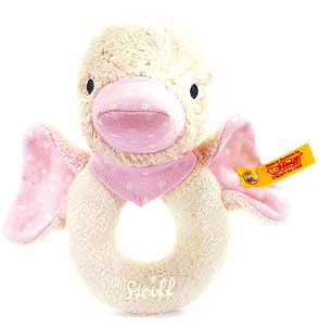 Steiff GADWALL Duck Grip Toy - Pink - 238413