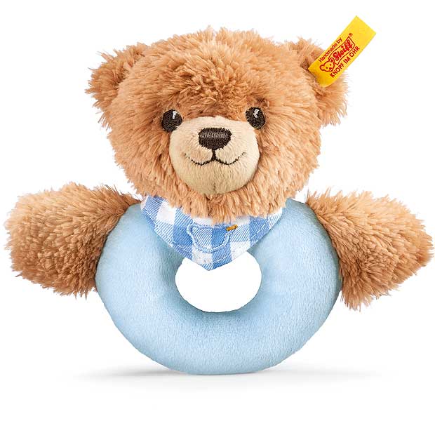 Steiff Sleep Well Bear Grip Toy - Blue 239601