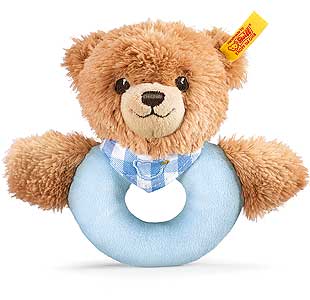 Steiff Sleep Well Bear Grip Toy - Blue 239601