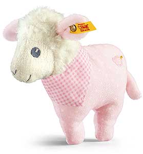 Steiff Sweet Dreams Lamb Rattle 14cm - pink 239656