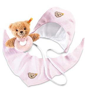 Steiff Sleep Well Bear Grip Toy Gift Set 12cm - pink 239786