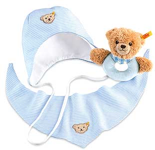 Steiff Sleep Well Bear Grip Toy Gift Set 12cm - blue 239793