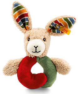 Steiff Carrie Rabbit Grip and Rattle Toy 240812