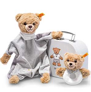 Steiff Sleep Well Bear Comforter and Grip Toy Gift Set 240980