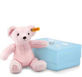 Steiff Teddy Bear My First Steiff Pink 664717 New Baby Girl Gift Boxed Present 