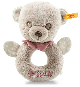 Steiff Hello Baby Lea Teddy Bear Grip Toy with Rattle in Gift Box 241611