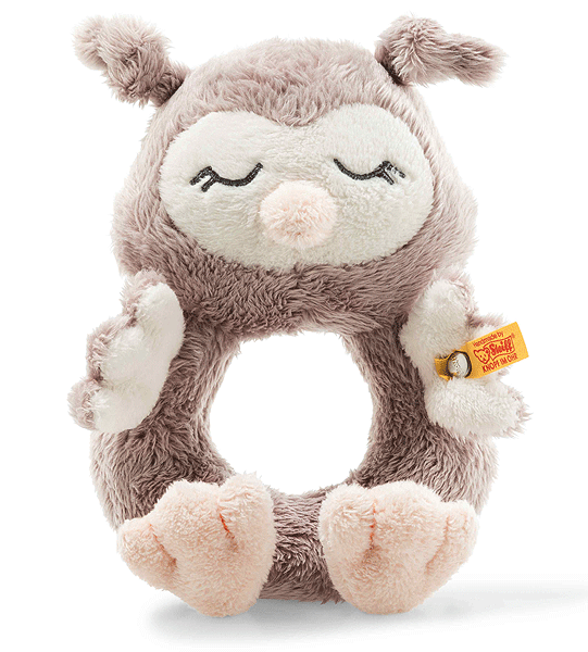 Steiff Cuddly Friends Ollie Owl Grip Toy with Rattle 241864