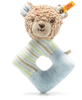Steiff GOTS Rudy Teddy Bear Grip Toy With Rattle 242236