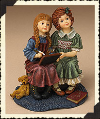 Amelia & Colleen...Playing school - boyds dollstones 3590