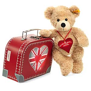 True Brit Teddy Bear with Suitcase by Steiff 664199