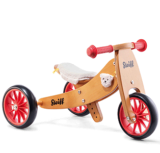 Dreirad Übungsrad Balance Bike Holz Steiff 751011 Steiff Tiny Tot Classic 65cm 