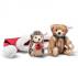 Steiff Hedgehog And Teddy Bear In A Santa Hat 005770 - view 1